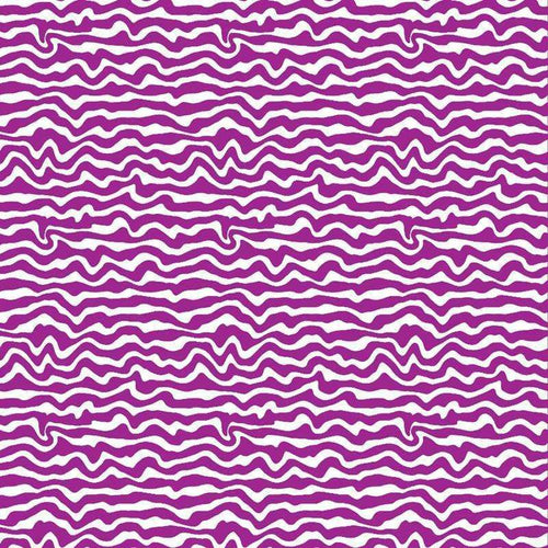 Undulating purple and white lines creating a calming wave pattern