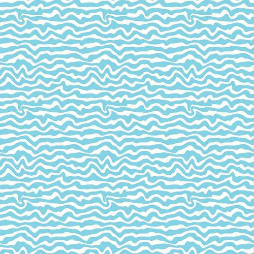Abstract blue wavy lines on a pale background