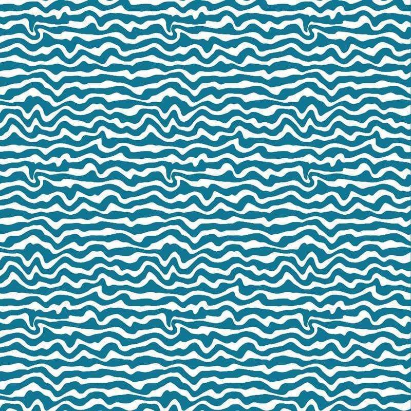 Seamless turquoise and white wavy pattern