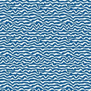 Blue wavy lines pattern on a white background