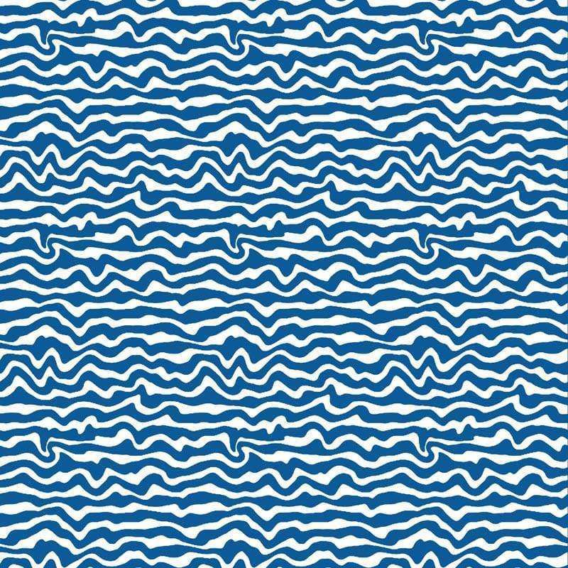 Blue wavy lines pattern on a white background