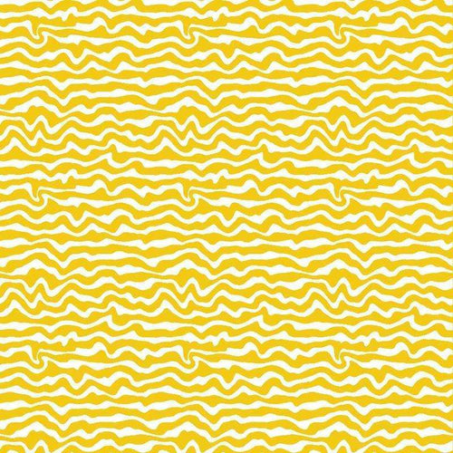 Abstract wavy pattern in yellow and white