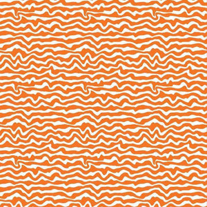 Abstract orange wavy lines on a cream background