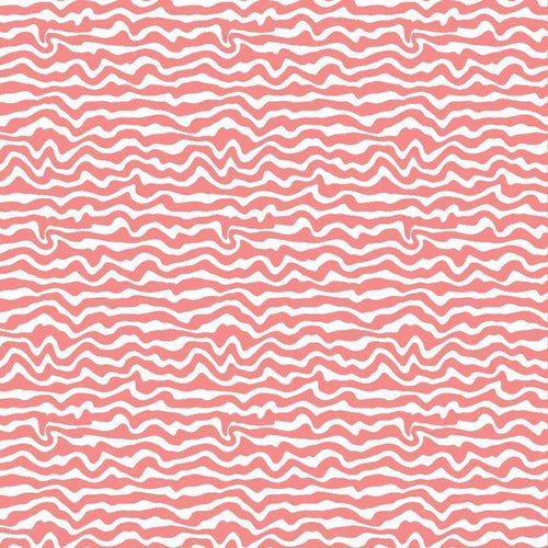 Abstract wavy pattern in coral and white