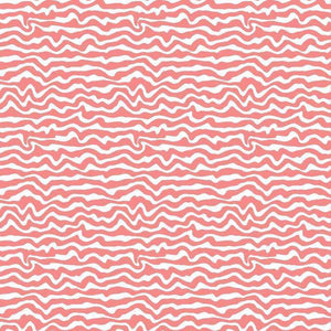 Abstract wavy pattern in coral and white