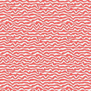 Abstract wavy lines in crimson color over a white background