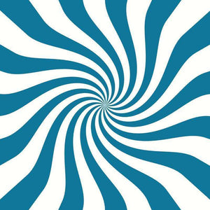 Blue and white spiral optical illusion pattern