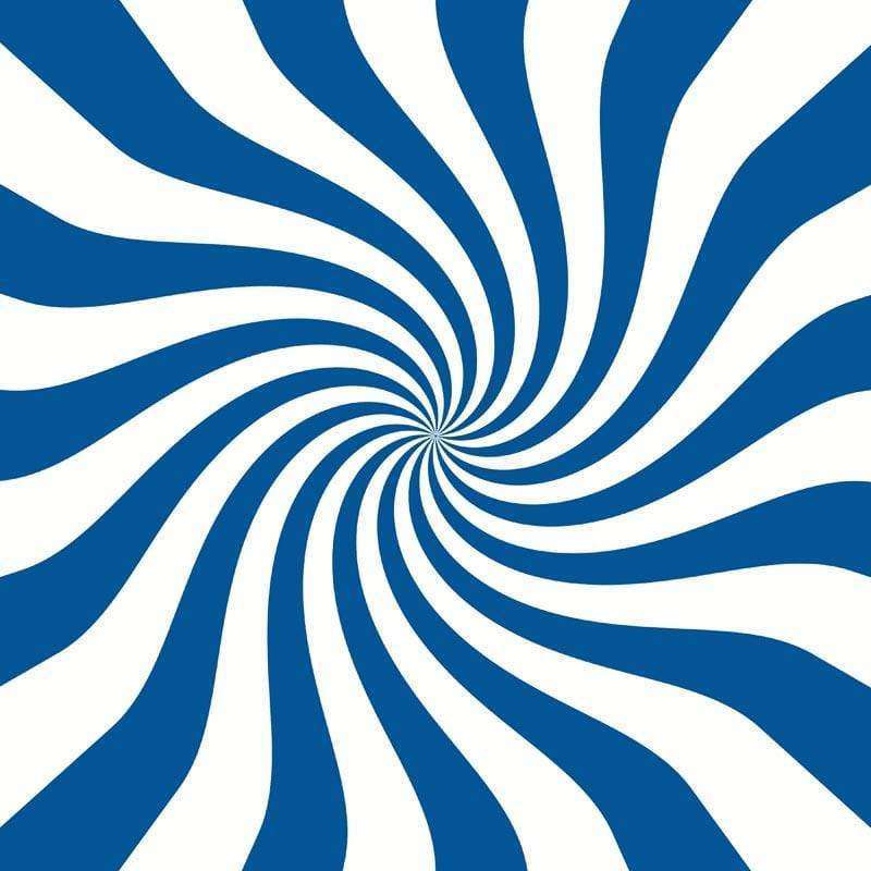 A hypnotic blue and white swirling pattern
