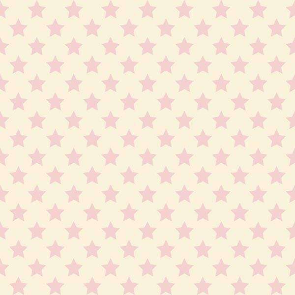 Repeated soft pink stars on a pale cream background