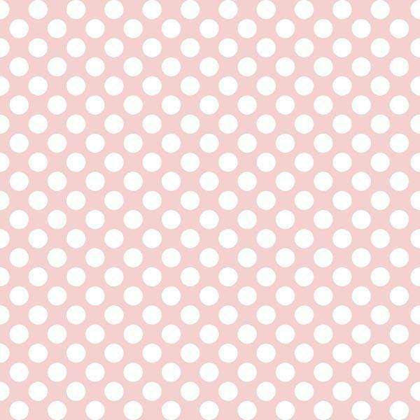 Delicate pink background with white polka dots
