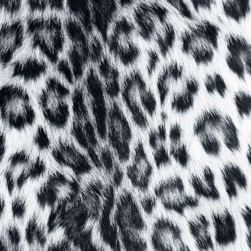 Black and white faux fur pattern with leopard spots