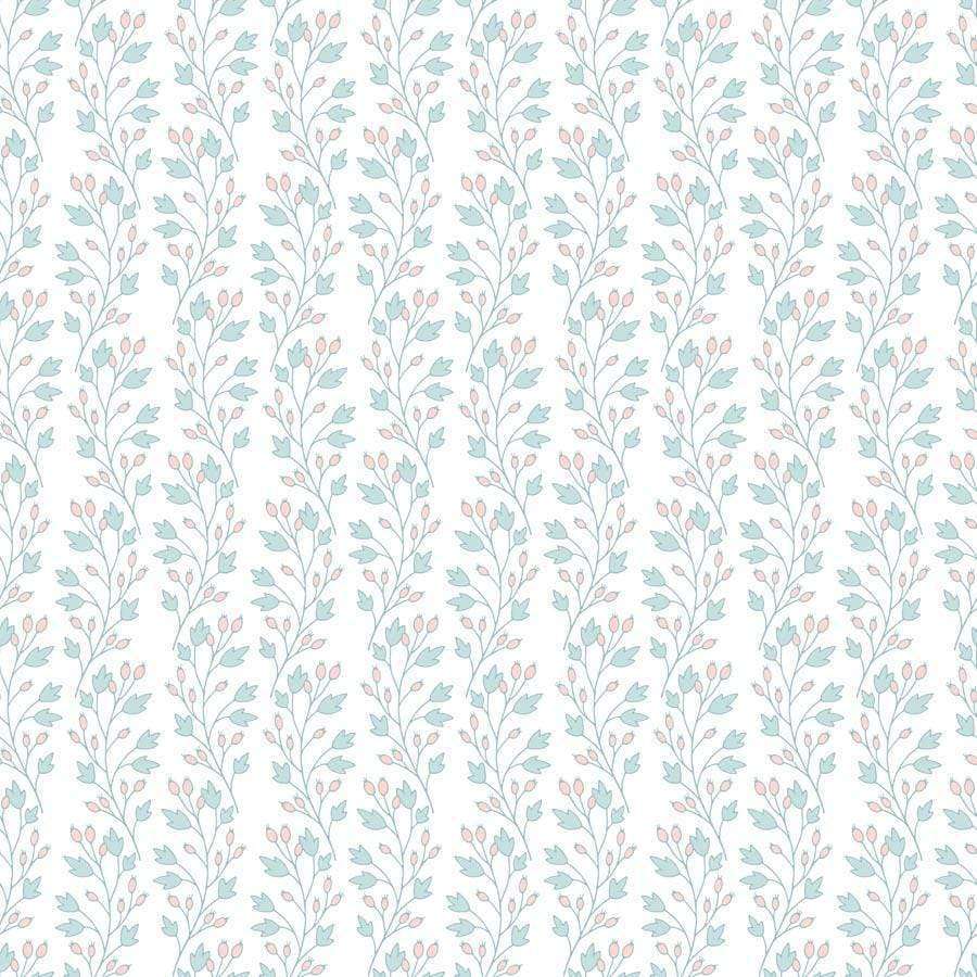 Seamless floral pattern with delicate vines and small buds