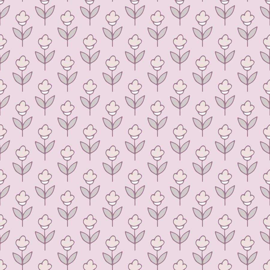 Seamless floral pattern with stylized flowers on a pink background
