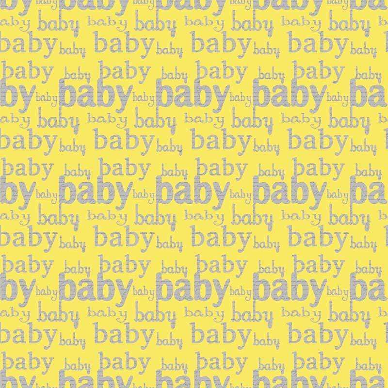 Repeated 'baby' word pattern in pastel yellow