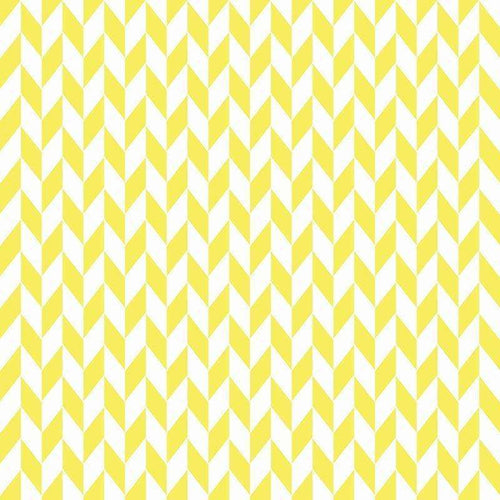 Geometric herringbone pattern in sunny yellow and white