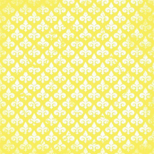 Yellow and white fleur-de-lis pattern