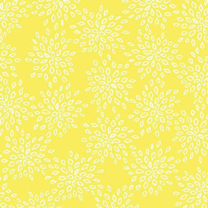 Geometric floral pattern on yellow background