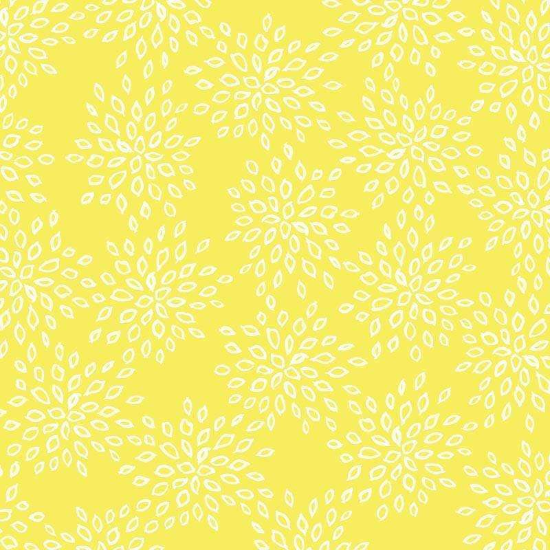 Geometric floral pattern on yellow background