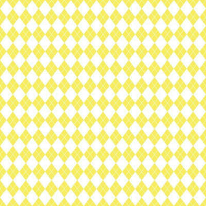 Cheerful yellow and white argyle pattern