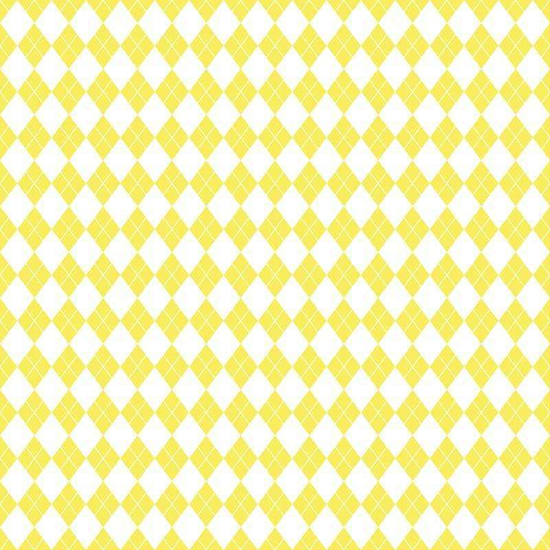 Cheerful yellow and white argyle pattern