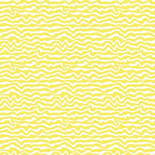 Abstract wavy stripes in yellow and white