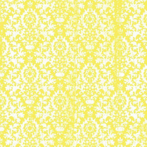 Intricate yellow and white damask pattern