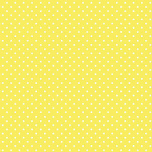 Yellow fabric with white polka dots pattern