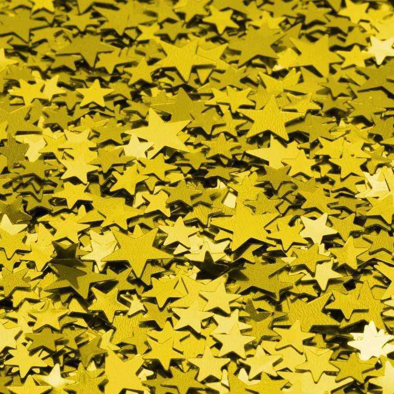 Sparkling golden star-shaped confetti pattern